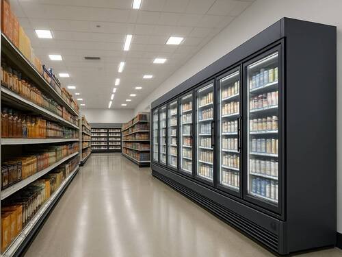 Espacio comercial con soluciones de control térmico y acondicionamiento acústico.